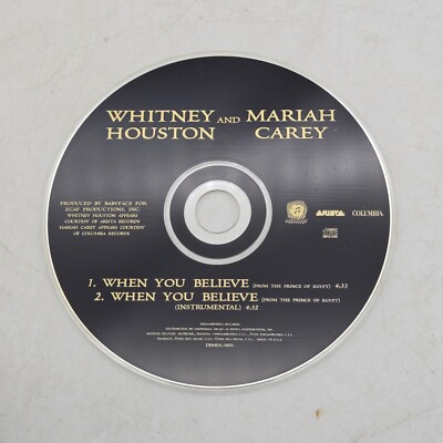 Whitney Houston Mariah Carey When You Believe From Prince of Egypt CD DISC ONLY