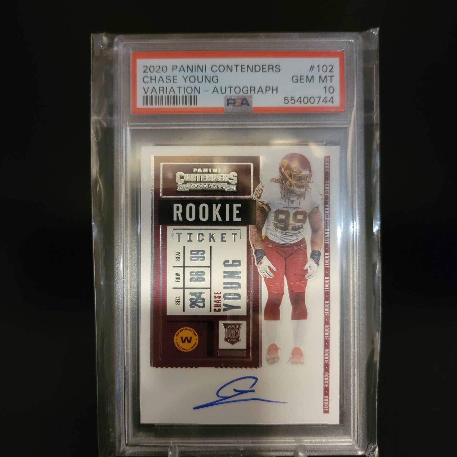 Chase Young 2020 Panini Contenders RC Rookie Ticket Auto Variation #102