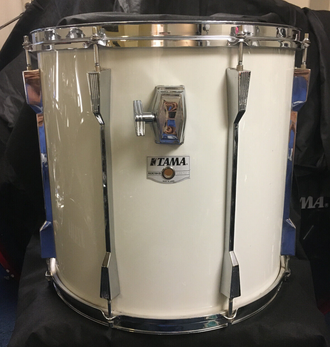 Tama Rockstar DX 16”x 15” Rack Tom White Wrap 1990-1991 Made Tama Rockstar DX 16”x 15” Rack Tom White Wrap 1990-1991 Made