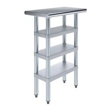 14 in. x 24 in. Stainless Steel Table With Three Undershelves