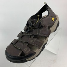Ozark Trail Fisherman Sandals Brown Closed Round Toe Bungee Tie Cutout Size 11