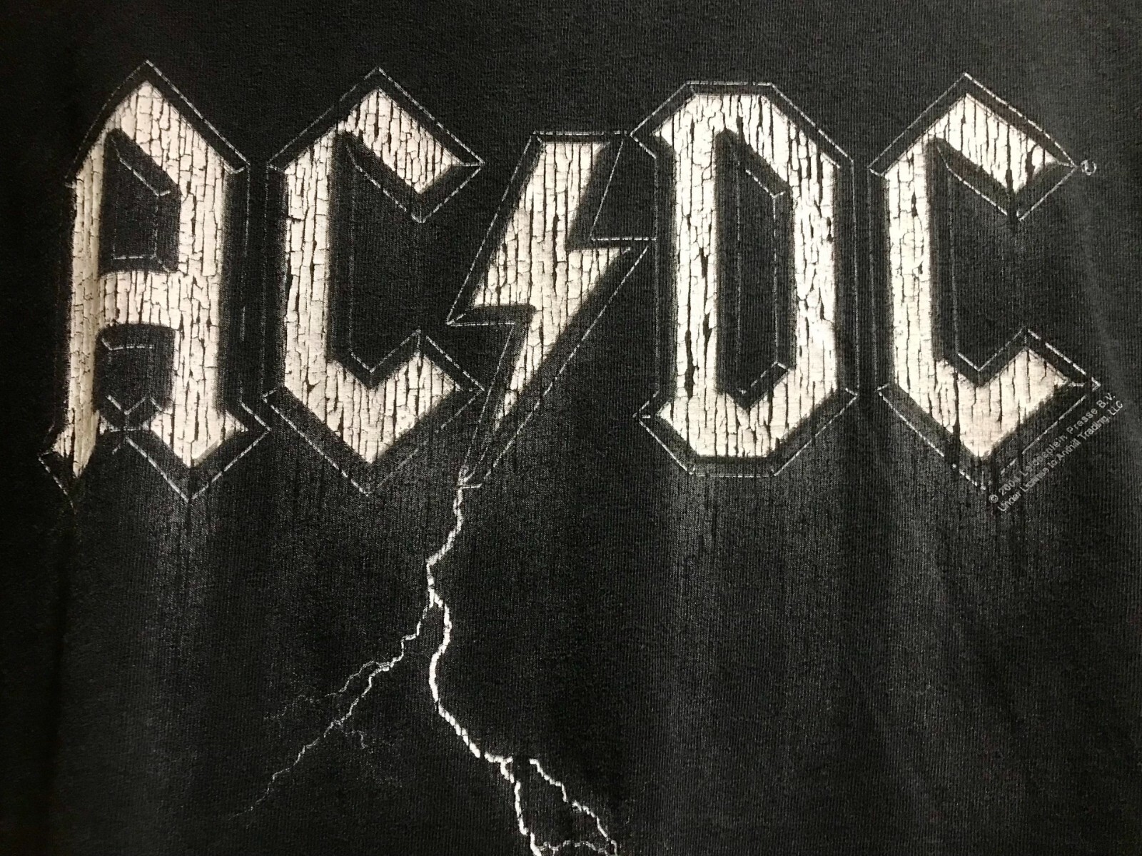 Vintage Y2K AC/DC Thunder Lightning Faded Black T-Shirt Men's Size M ...