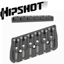 USA Hipshot 6 String Multi-Scale Fixed Guitar Bridge 18° Angle .125" Floor BLACK