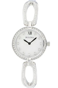 Bulova-Women-039-s-96L223-Quartz-Crystal-Accents-Silver-Tone-26mm-Bangle-Watch