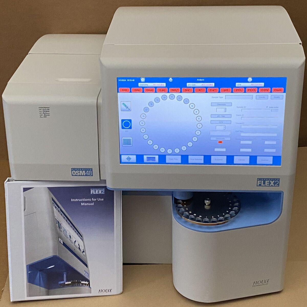 Nova Biomedical Bioprofile Flex2 Cell Culture Analyzer CDV Nova Biomedical Bioprofile Flex2 Cell Culture Analyzer CDV