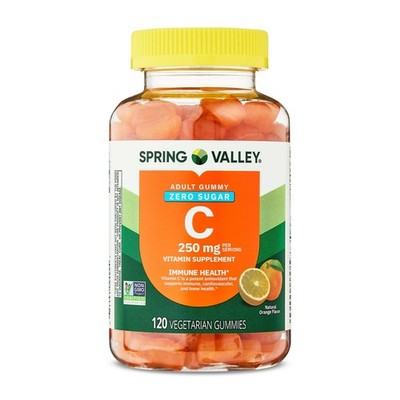 Spring Valley Zero Sugar Vitamin C Gummies Dietary Supplement, 250 Mg, 120 Count