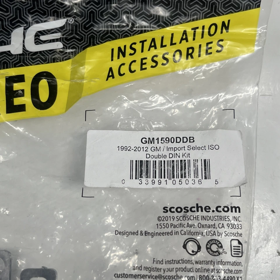 Kit de tablero doble DIN Scosche GM1590DDB para Select 1992 - Up GM, Honda, Isuzu Foto 2 de 3
