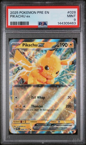 Pikachu ex graded PSA 9 for sale on eBay