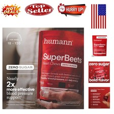 SuperBeets Zero Sugar Heart Chews   Supports Circulation, Blood Pressure  En...