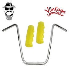 Original Lowrider 16" 22.2 D Handlebar Chrome 0214 120mm Grips Sparkle/Yellow