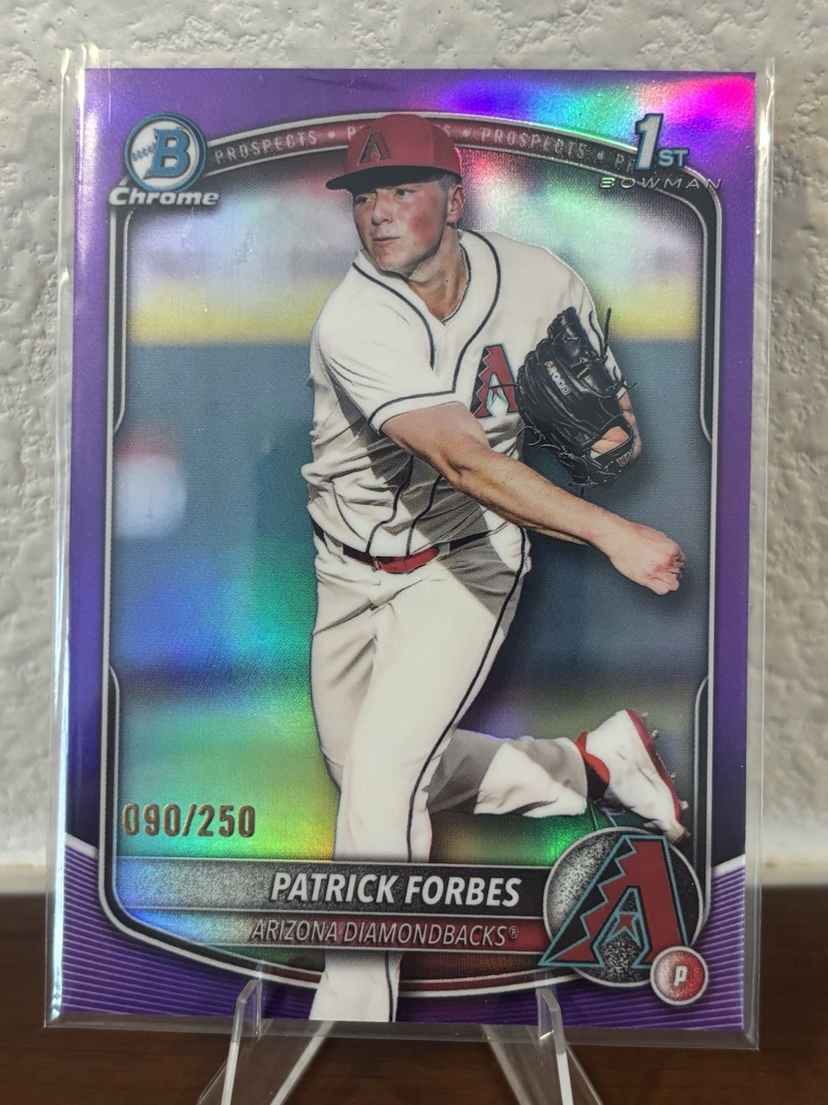 2025 Bowman Draft Patrick Forbes Chrome Purple Refractor 1st #/250 Diamondbacks