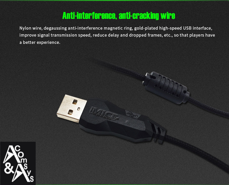 Gaming 6 Tasten PC Maus 2400dpi Optisch RGB Beleuchtet Gamer Mouse USB 1.8m Ansicht 6