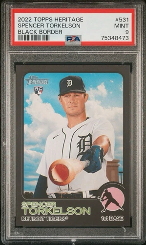 Spencer Torkelson - 2022 Topps Heritage High Number Black Border RC  PSA 9