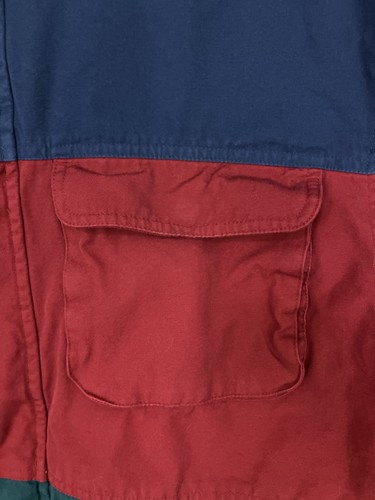 VTG Field & Stream Colorblock Canvas Jacket Men’s XL Red Blue Green Metal Buckle - Picture 4 of 19