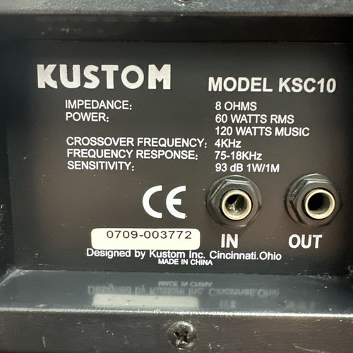 Pair Of Kustom Audio KSC10 10" Monitor Passive PA Speaker & Cabinet-Specs In Pic - Bild 6 von 7