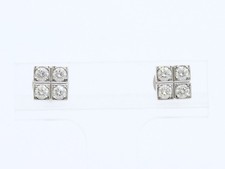 Cartier Paillette Earrings WG Diamond Used A