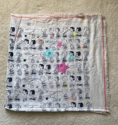 Codello x Peanuts Large Scarf 42x41 Inches 100% Cotton Lightweight RARE