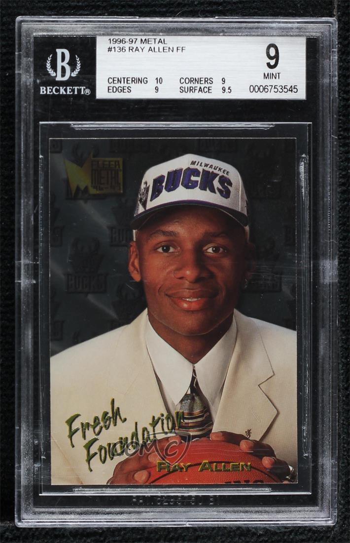 1996-97 Fleer Metal Fresh Foundation Ray Allen #136 BGS 9 MINT Rookie RC HOF 3g3