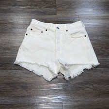 Levi's 501 Original High Rise Denim Cutoff Shorts Womens W25 Button Fly Raw Hem