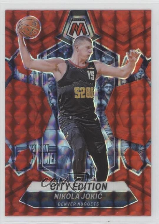 2023-24 Panini Mosaic City Edition Red Mosaic Prizm Nikola Jokic #287