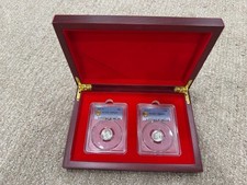 Premium Wooden 2 PCGS Coin Display  Storage Box Case Collector Coin Holder PCGS