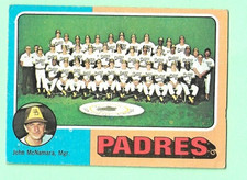 (1) PADRES TEAM CARD  1975 TOPPS  # 146 MARKED CL PRINT ERROR CARD (M9980)
