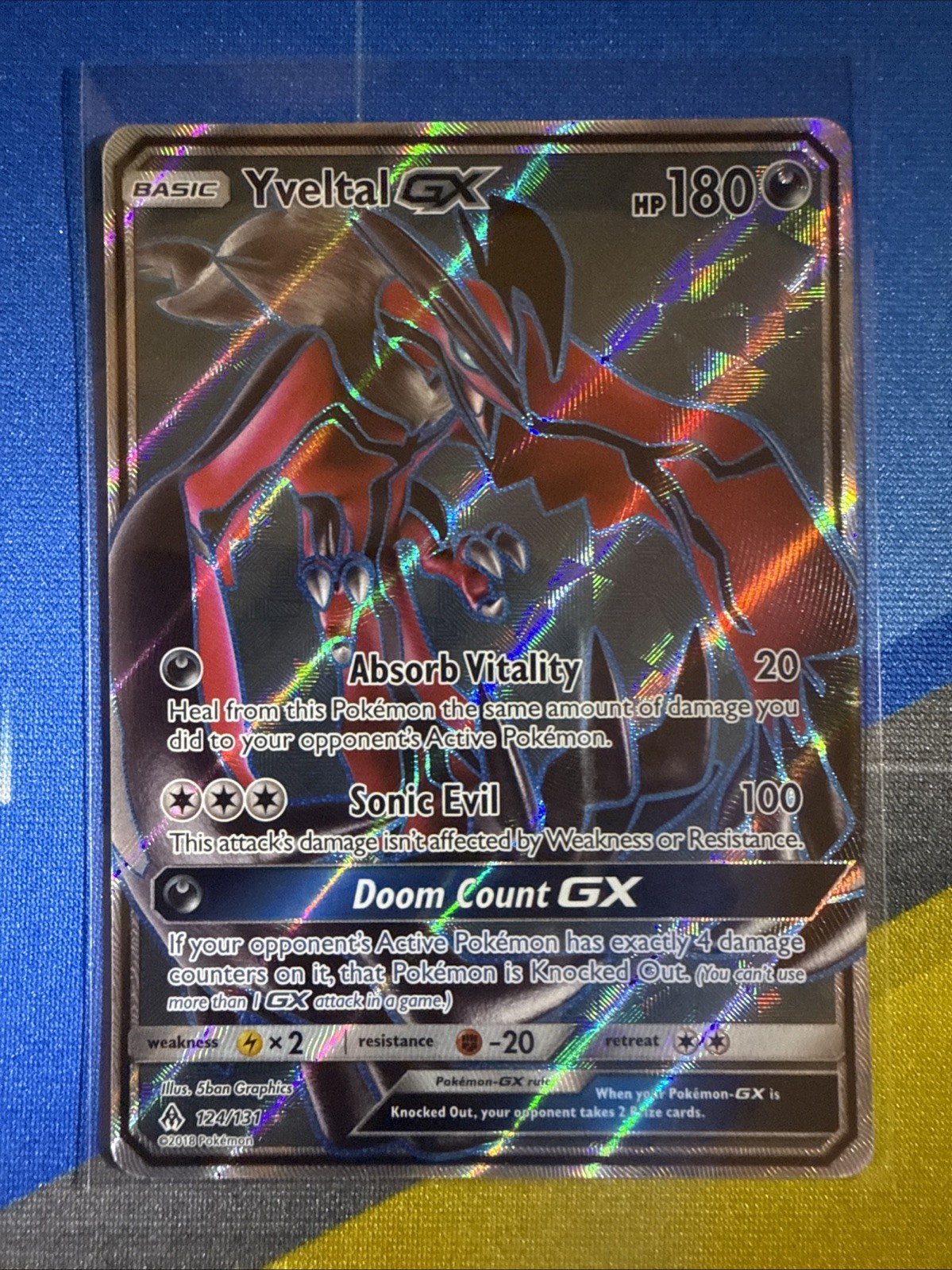 Pokemon TCG Yveltal GX Full Art 124/131, Forbidden Light (NM-MT)