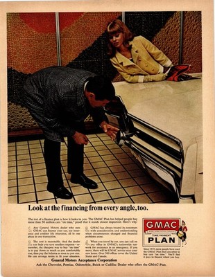 GMAC Vintage Magazine Ad 1960s Car Finance Plan Automotive General Motors AD054