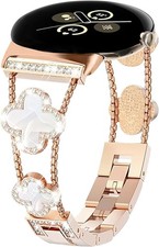 Stylish Metal Bling Strap for 41mm Google Pixel Watch 3 Compatibility