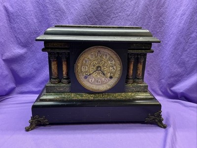 Seth Thomas Antique Adamantine Column Mantel Clock 