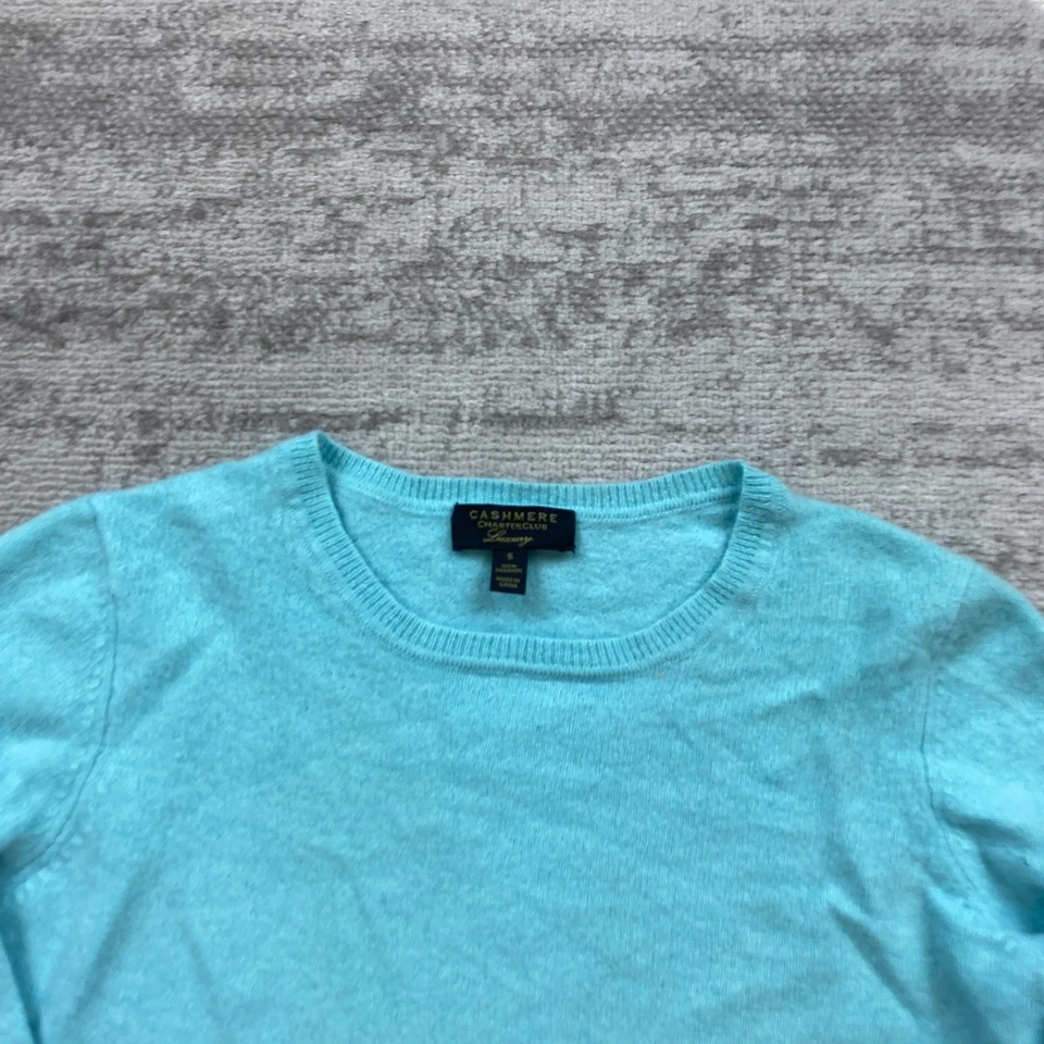 Charter Club Cashmere Sweater Ladies Small Blue Casual Outdoor Hike Prep Womens - Image 3 of 4