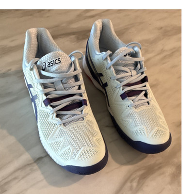 ASICS Gel-Resolution Women s Tennis Shoes White Blue Red US Size 10.5