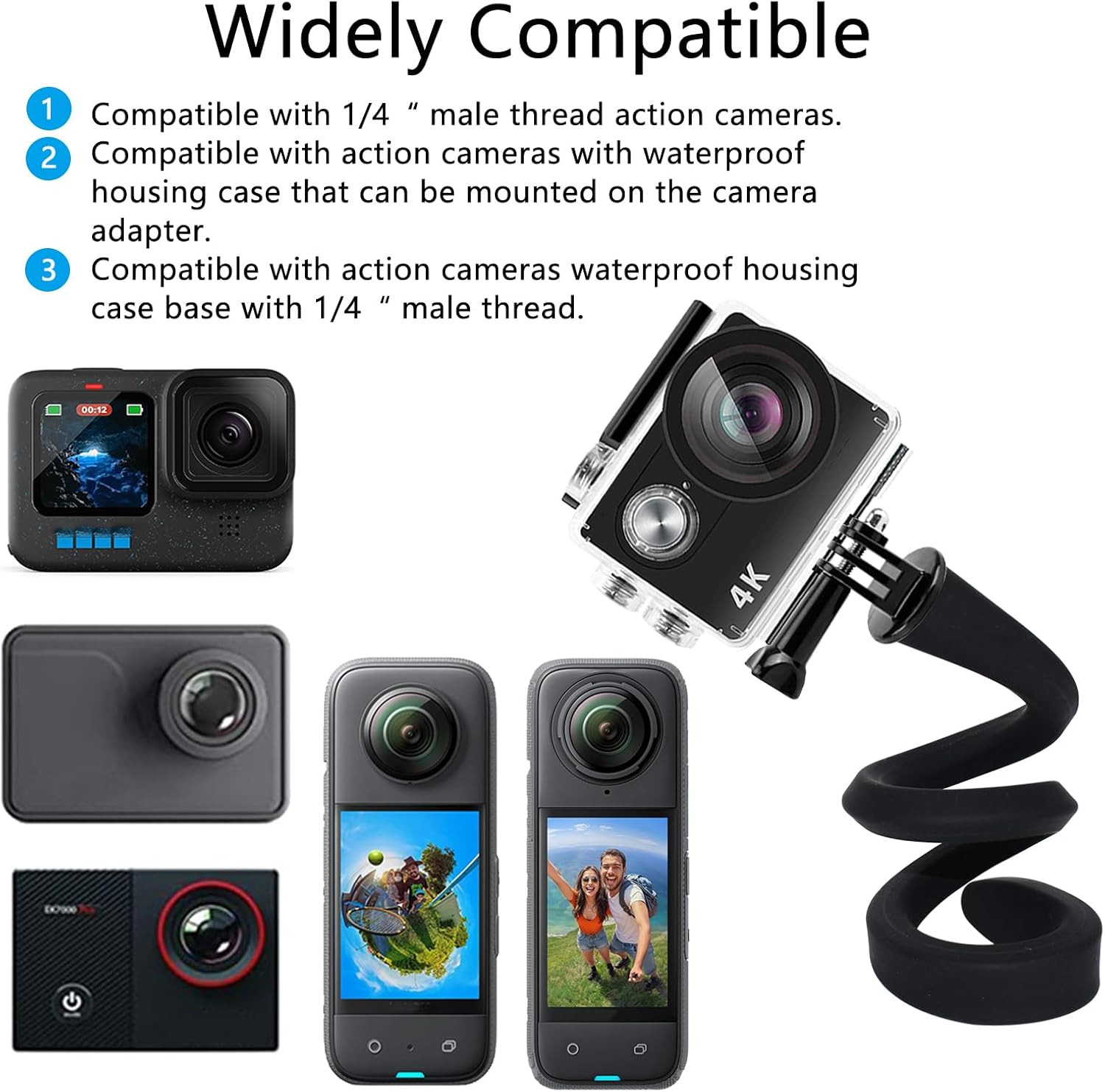 Action Camera Accessories Kit Compatible with Gopro Hero 13 12 11 10 9 8/AKASO E