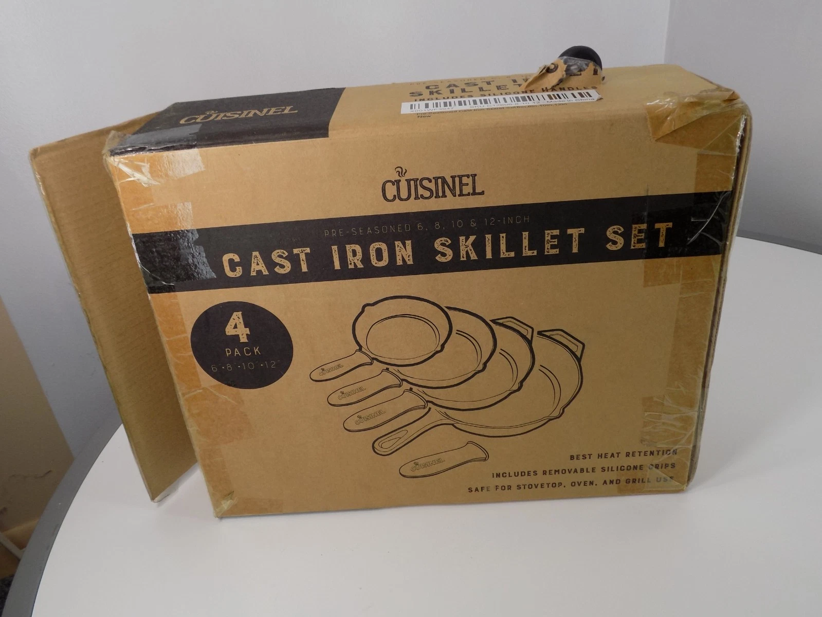 Cuisinel 4-pack. 6,8,10, 12" Cast Iron Skillet Set with Silicone Grips NEW!!
Opens in a new window o