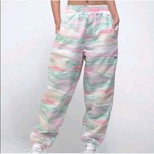 NWT Adidas Women's R.Y.V Marble Track Pants Jogger Multicolor Pink Green Size XS