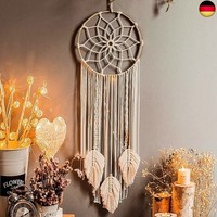 Lomohoo Makramee TraumfäNger Wandbehang Gewebte Feder Wandbehang Handgemachter