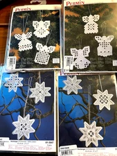 HTF Permin Scandinavian HARDANGER STAR AND ANGEL ORNAMENT KITS- YOU CHOOSE!