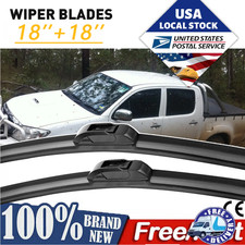 18"/18" Windshield Wiper Blades Premium Rubber J-Hook Window Left & Right Wipers