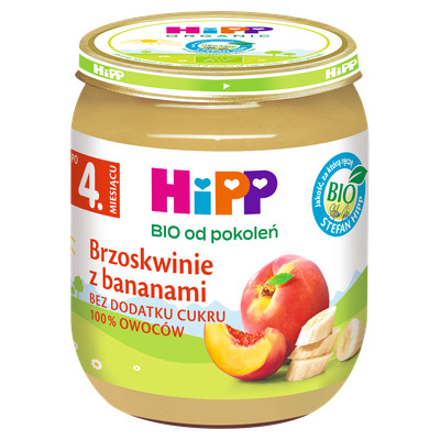 Hipp Bio Pfirsiche und Bananen nach dem 4. Monat 125 G