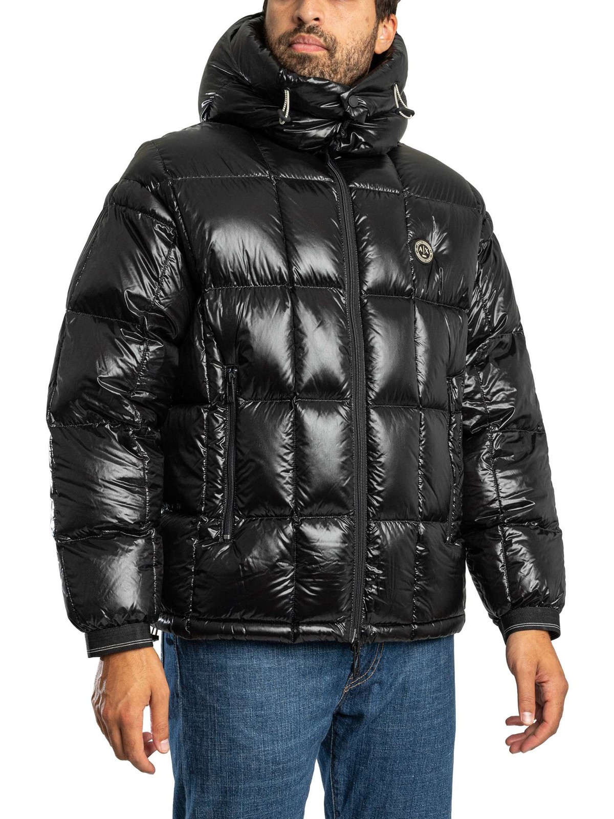 Armani Exchange Badge Puffer Jacket, Black - XL