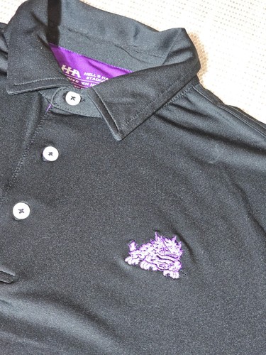 TCU Horned Frogs Polo Shirt Sz Med Nike (Hell's Half Acre) Stretch Performance - Picture 5 of 5