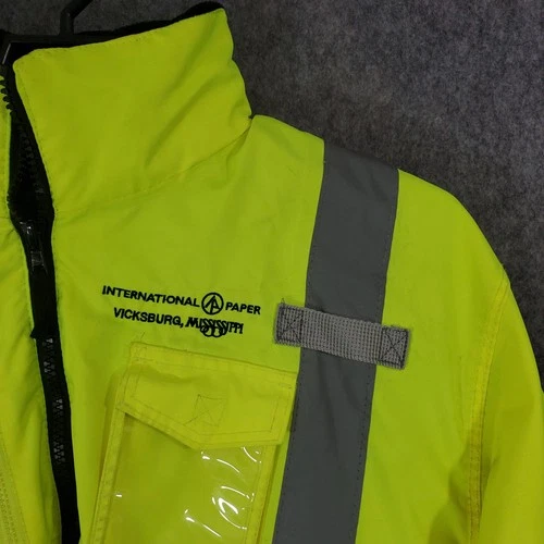 Radians Jacket Mens Large Yellow Black Hi Vis Reflective 3 In 1 Hooded Workwear image 2