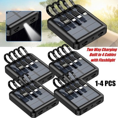 2026 Super 40000mAh 2 USB Portable Charger Solar Power Bank LED Battery Pack