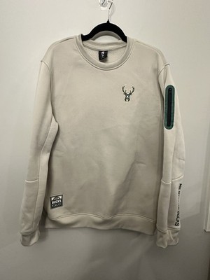 Milwaukee Bucks cream-colored unisex jacquard knit pullover Size L