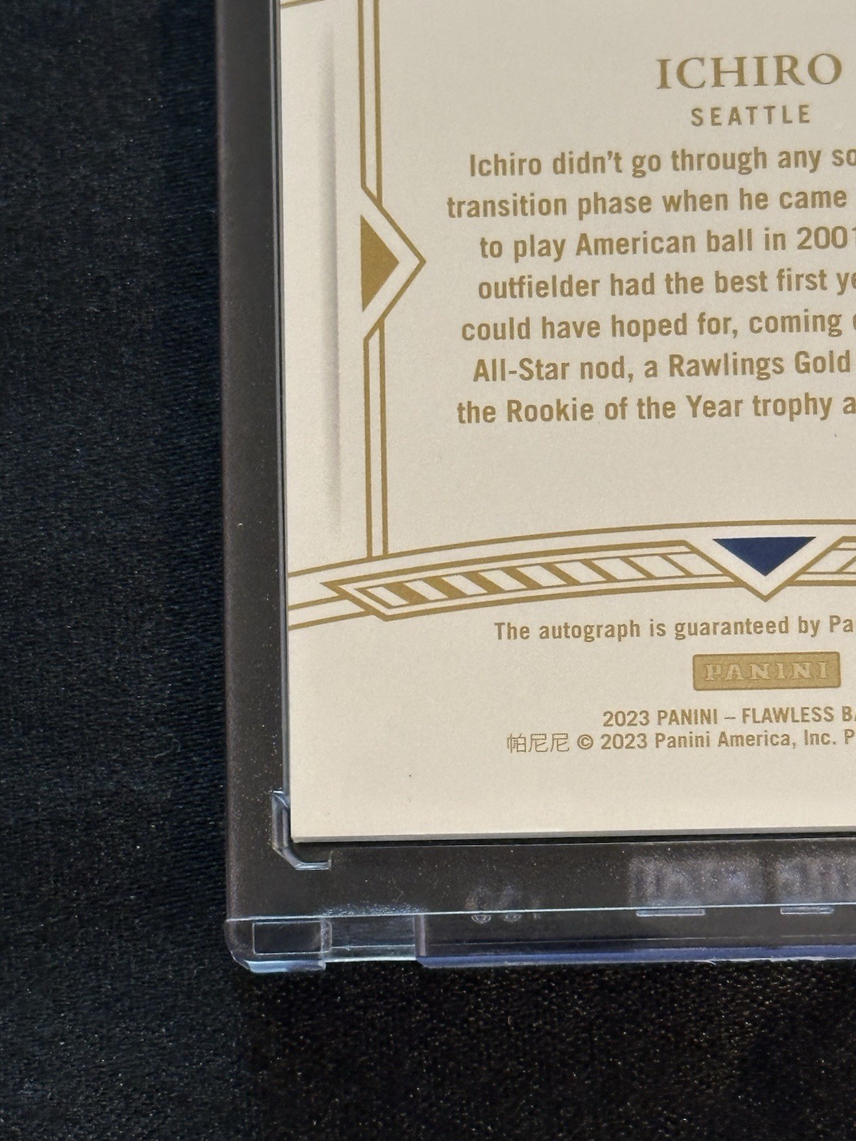 2023 Flawless Baseball Gold Auto Ichiro Suzuki /10 On Card Ichiro Auto Mariners view 13
