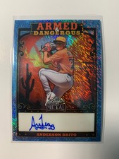 2026 Leaf Metal Baseball Anderson Brito Armed & Dangerous Blue Shimmer Auto /8