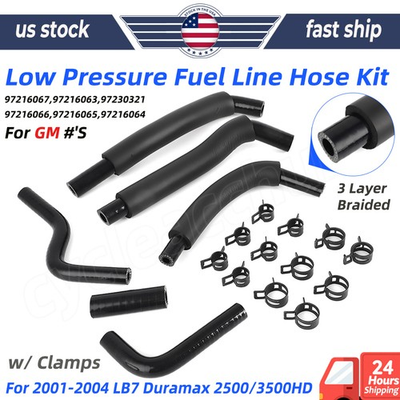 #ad For Deluxe LB7 Duramax Low Pressure Fuel Line Hose Kit 2001 04 6.6L ​​97216067​ $41.99