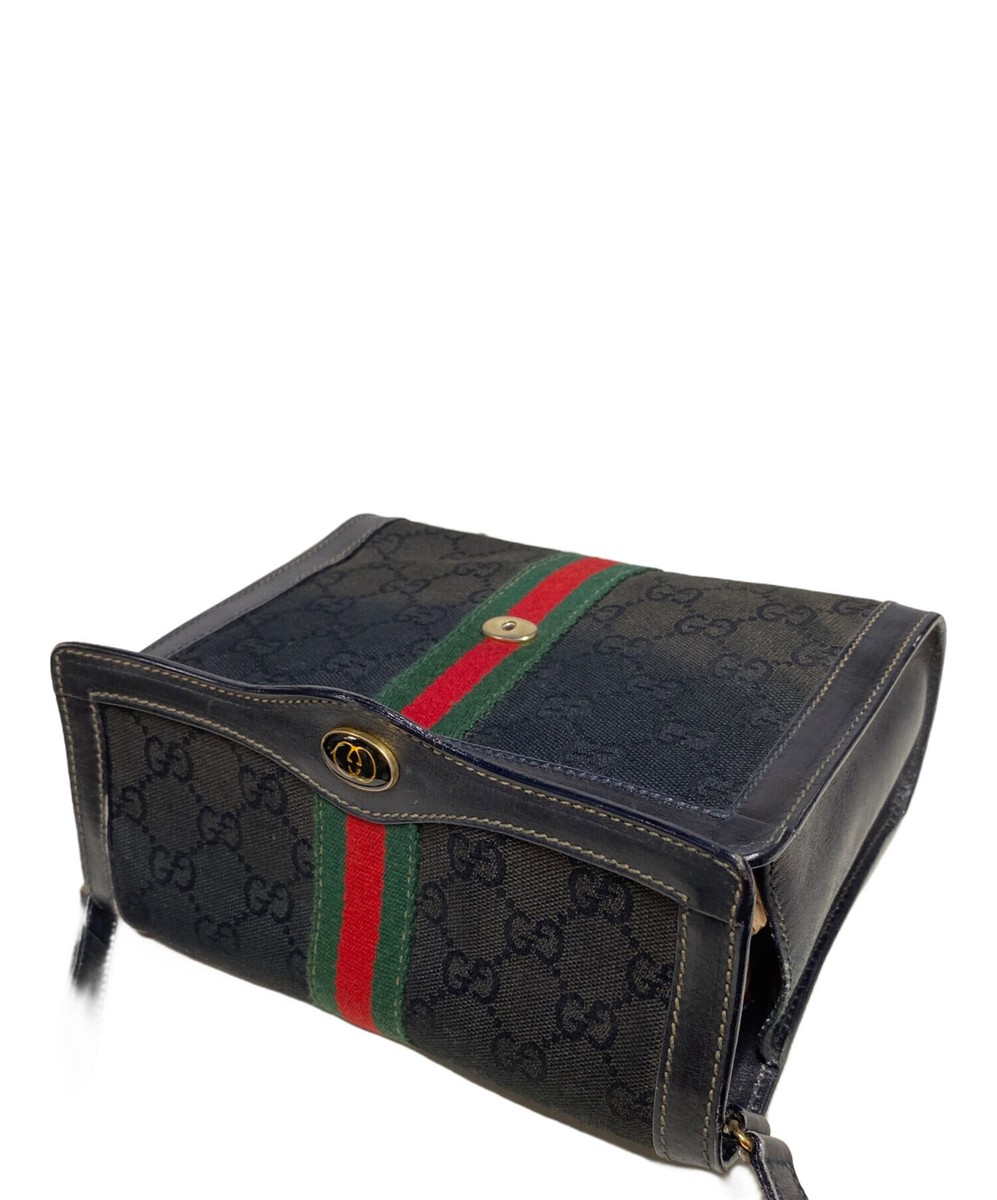 GUCCI Sherry line GG pattern shoulder bag 039・3657 Black x