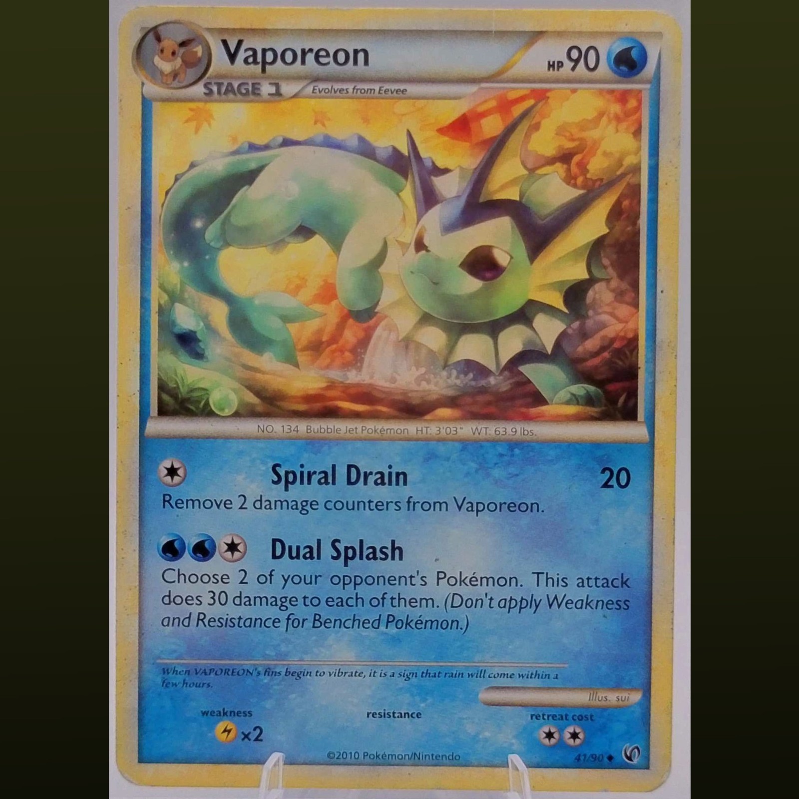 POKEMON VAPOREON 41/90 HGSS UNDAUNTED UNCOMMON NM