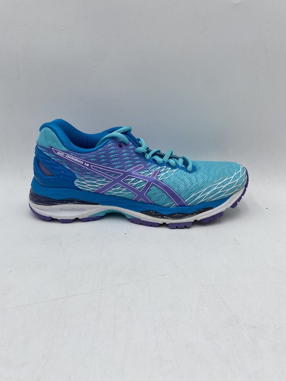 ASICS GEL-NIMBUS 18 Women's NEW Sneakers Turquoise/Iris/Methyl Blue US Size 6.5 thumbnail 4